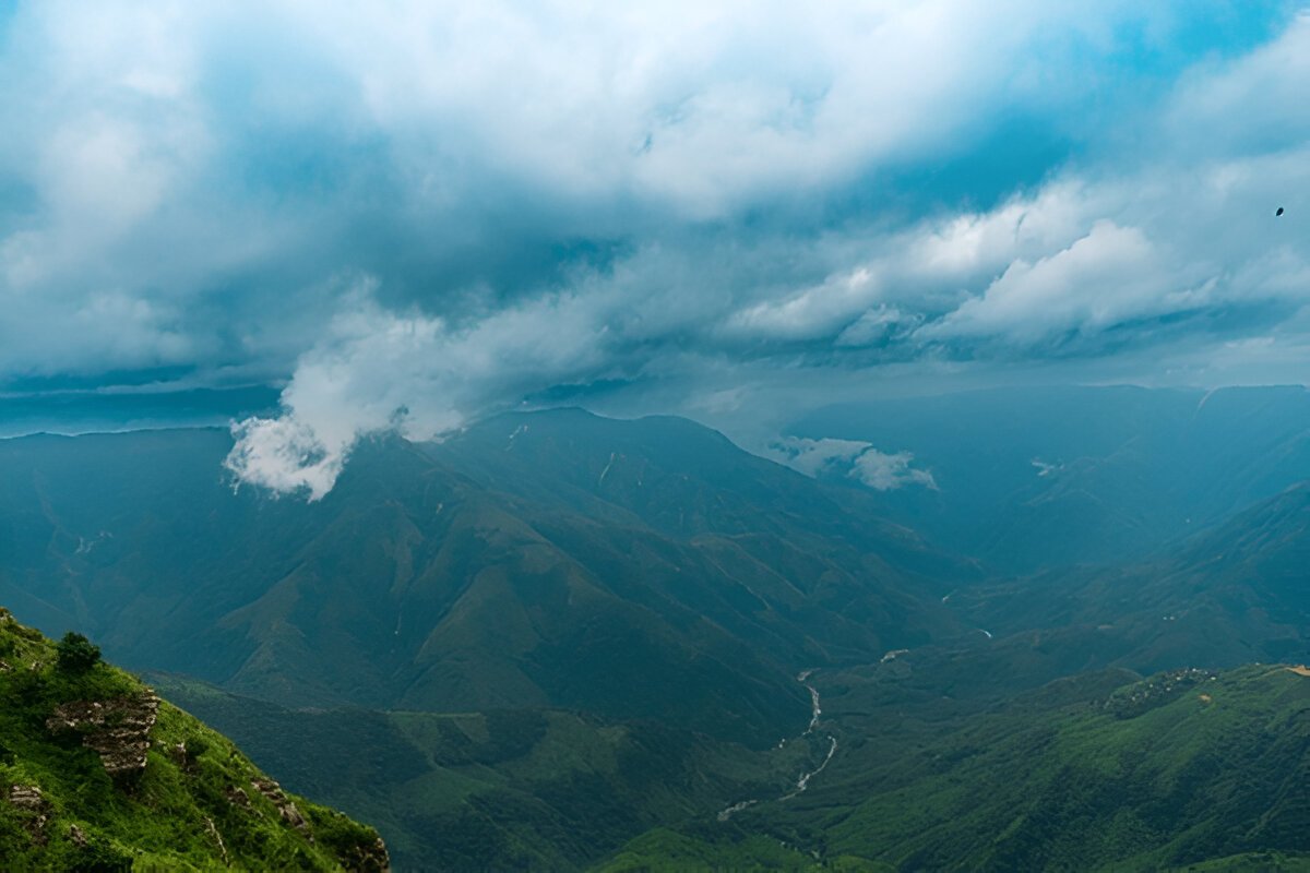 image of an ariel view of a valley in Meghalaya
